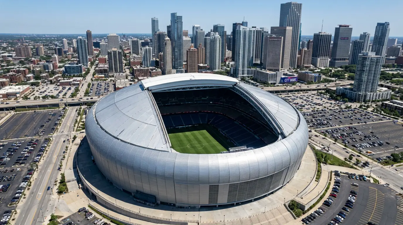 Kort over VM 2026 stadioner i USA med kapacitet og kampfordeling